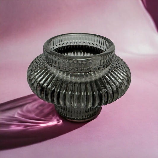 Dark Grey Dual Glass Candle Holder