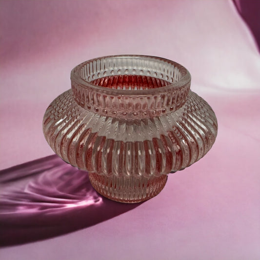 Light Pink Dual Glass Candle Holder