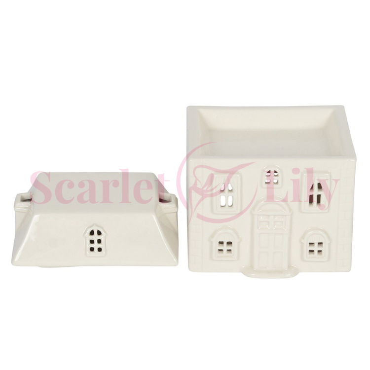 White Ceramic House Wax Melter