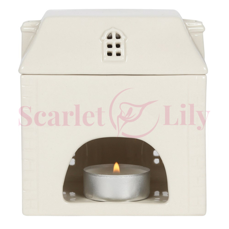 White Ceramic House Wax Melter