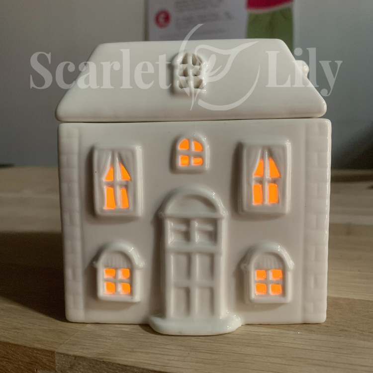 White Ceramic House Wax Melter