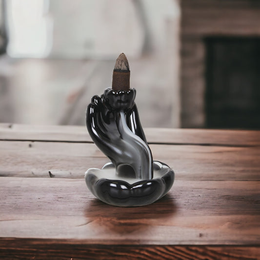 Hand & Lotus Backflow Incense Burner