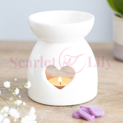 White Heart Cut Out Wax Melter